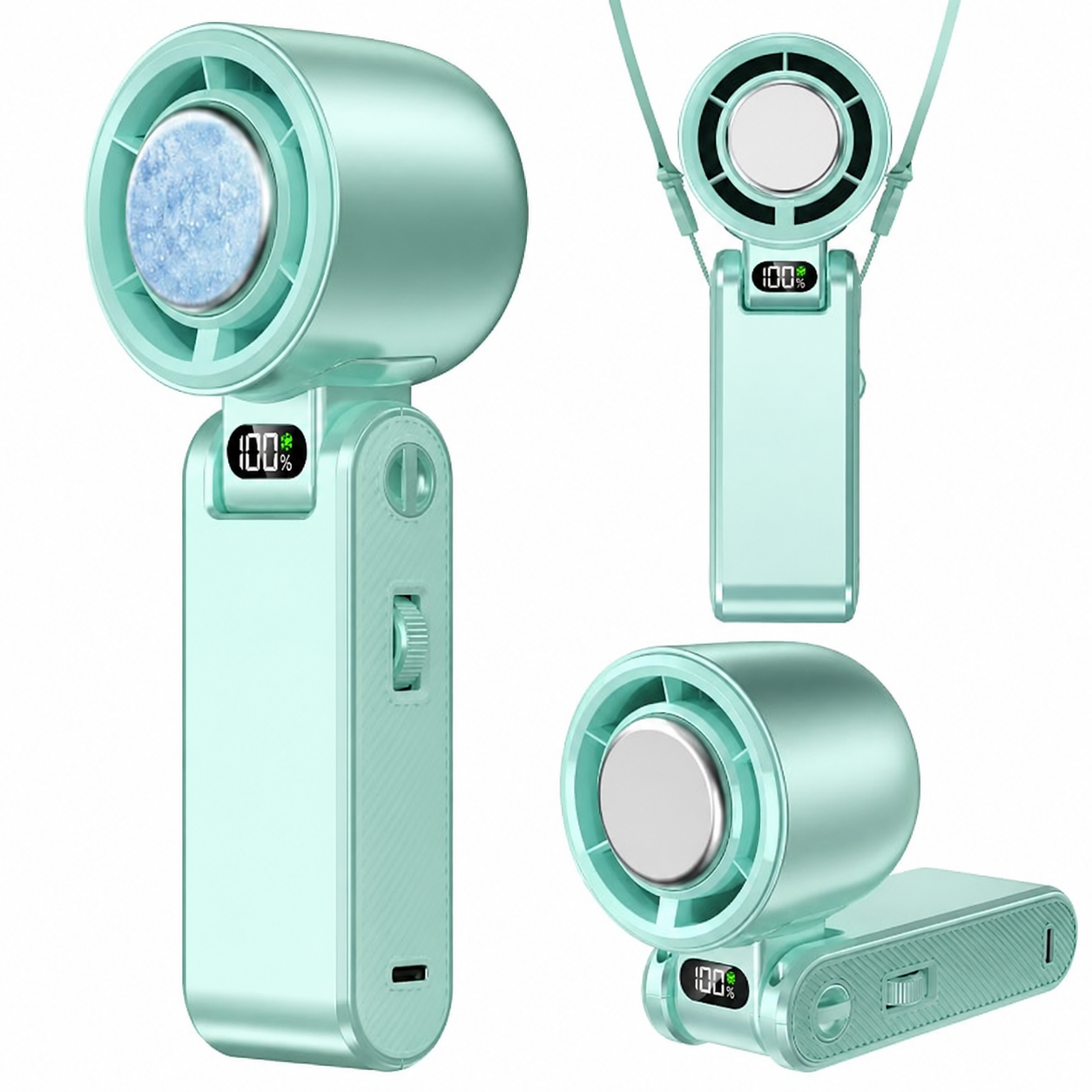 Pro Handheld Portable fan with Turbo Cooling - Hand Held Fan Rechargeable, 1-199 Speeds, Up to 12Hrs Battery Life, Powerful Mini Personal Ice fan for Travel, Outdoor, Beach & Makeup