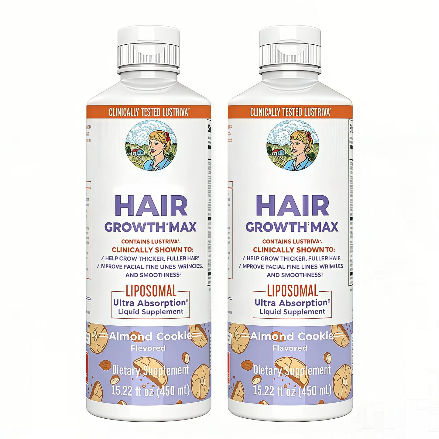 Organics Women's Hair Growth MAX Liposomal | with Lustriva + Biotin 10000mcg + Pumpkin Seed Oil | Thicker Hair | Hair Care | Wrinkles, Fine Lines, Skin Care | Ages 18+ | 15.22 Fl Oz