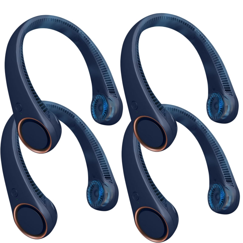 Portable Neck Fan – Hands-Free Bladeless 360° Cooling, 4000mAh USB Rechargeable, 3-Speed Quiet Wearable Fan