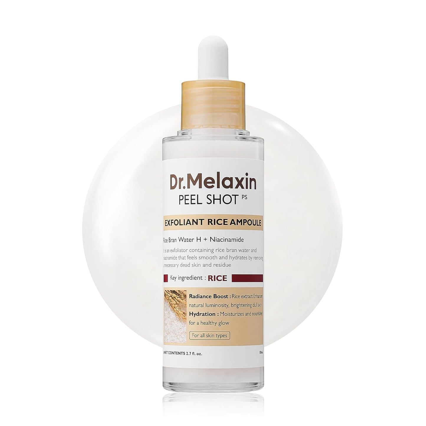 Peel Shot Glow Rice Ampoule Duo White rice ampoule+Black rice ampoule Soft Exfoliating Face and Body Scrub Dead Skin Cells, Blackheads Remover for All Skin Types.