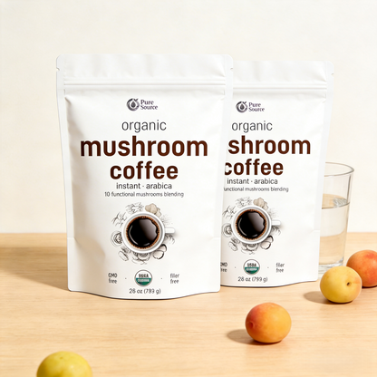 Organic Instant 10 in 1 Mushroom Coffee Powder, 14 Ounce (158 Servings) | Premium Arabica Coffee with Lion’s Mane, Chaga, Reishi & More