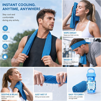 ❄️Cold Sweat Towel You Can Use Anywhere, Anytime! Reusable Soft Absorbent Cooling Portable