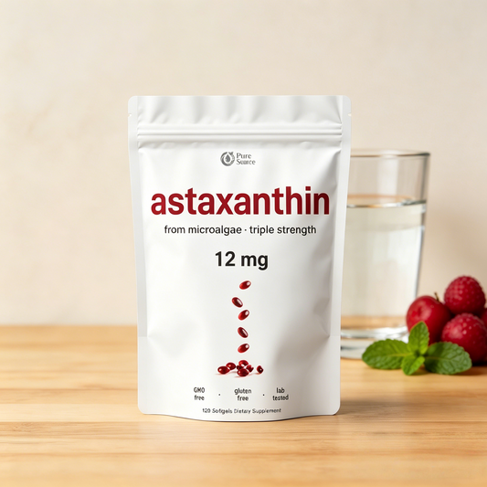 Pure Microalgae Astaxanthin 12mg | Superior Antioxidant for Skin Health & Overall Wellness | 120 Softgels (4-Month Supply)