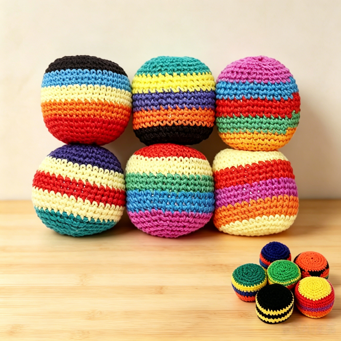 2026 Upgraded Crochet Hacky Sack Footbags 6 Pack for Outdoor Beginners