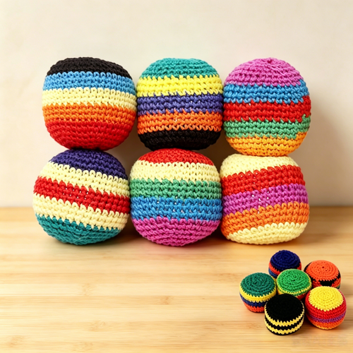 2026 Upgraded Crochet Hacky Sack Footbags 6 Pack for Outdoor Beginners