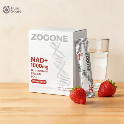 ZOOONE NR1000 NAD+ Drink Mix - Berry Flavor for Cellular Energy, Focus & Skin Aging Support - 30 Pack