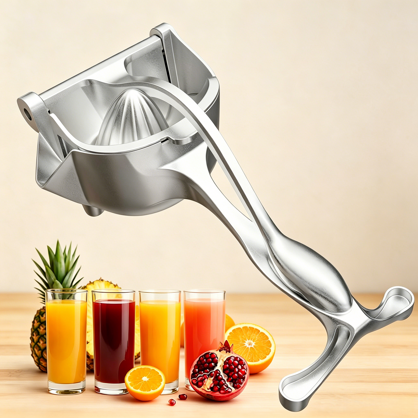 🍊 Manual Citrus Juicer Press, Ergonomic Handle, No Power Easy Clean Squeezer for Orange Pomegranate