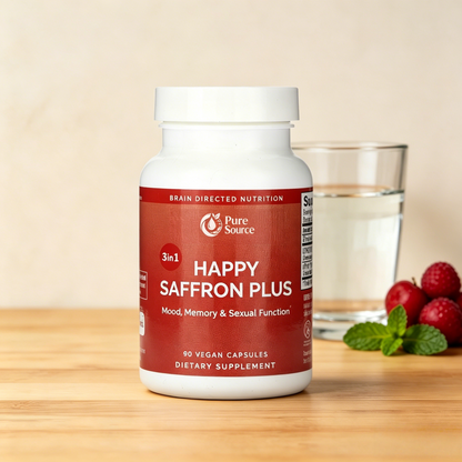 Happy Saffron Plus, 90 Vegan Capsules，Feel the Joy of a Balanced Mind &Restful Sleep