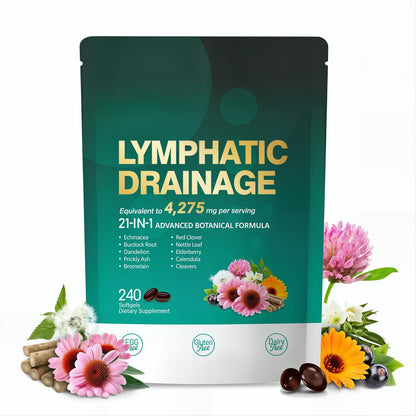 Lymphatic Drainage Support – 21-in-1 Advanced Botanical Formula | 240 Softgels