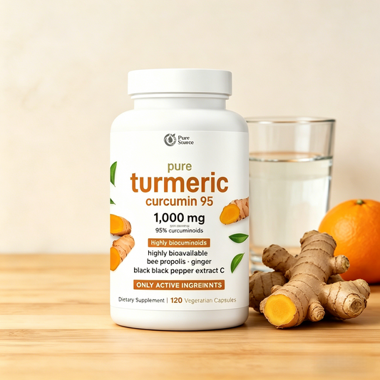 High-Absorption Turmeric Curcumin 1000mg | 95% Curcuminoids with  Black Pepper | Absorption Boosting Blend with Propolis, Ginger, MCT & Vitamin C | 120 Plant-Based Capsules