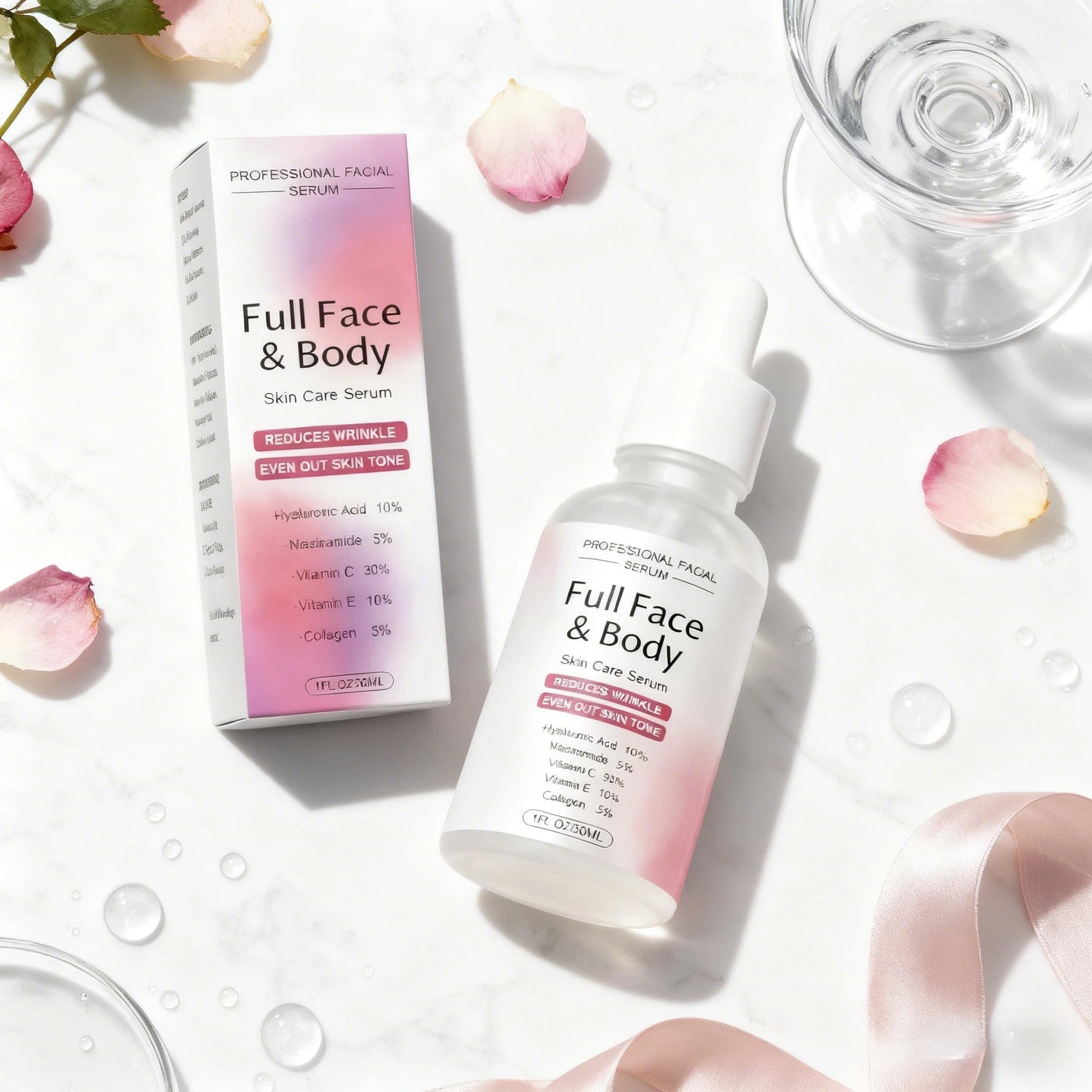 5-in-1 Anti-Aging Serum: Vitamin C Face & Body Serum to Hydrate, Firm & Reduce Wrinkles.