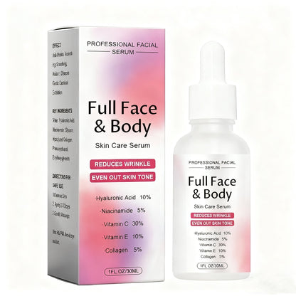 5-in-1 Anti-Aging Serum: Vitamin C Face & Body Serum to Hydrate, Firm & Reduce Wrinkles