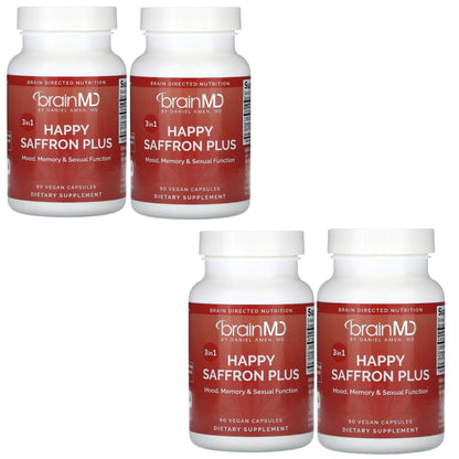 Happy Saffron Plus, 90 Vegan Capsules，Feel the Joy of a Balanced Mind &Restful Sleep
