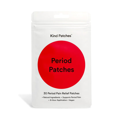 Period Relief Patches Cooling Menthol & Chamomile, Iron-Infused Lavender Essential Oil 30 Count