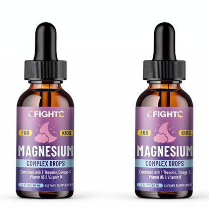Kids Magnesium Liquid Drops- Omega-3, Vitamin B6, D3 - for Sleep, Relaxation, Brain, Bones