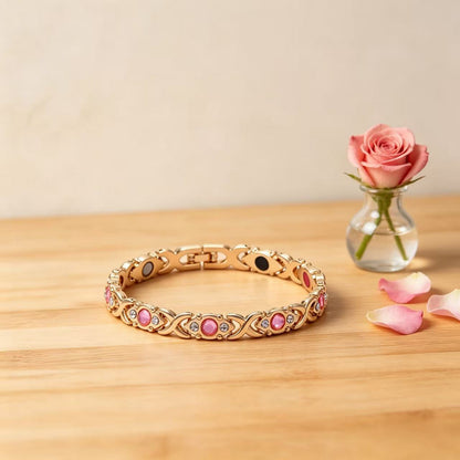 Rose Gold Magnetic Menopause Therapy Bracelet, Relieve Hot Flashes & Anxiety