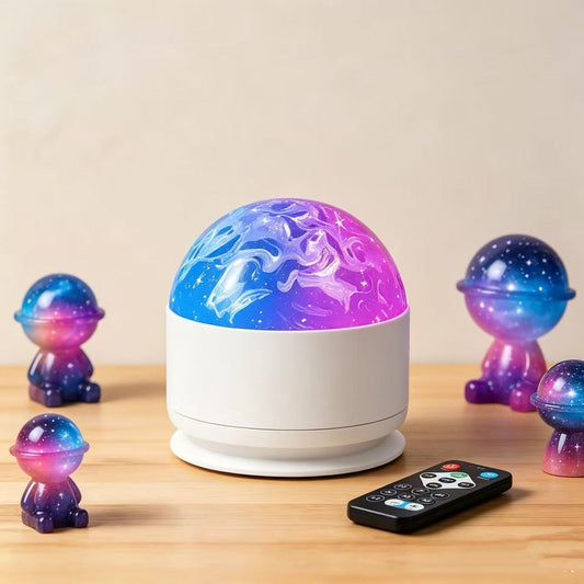 Ocean Wave Galaxy Projector,16 Colors Remote USB Recharge Night Light for Bedroom Gift