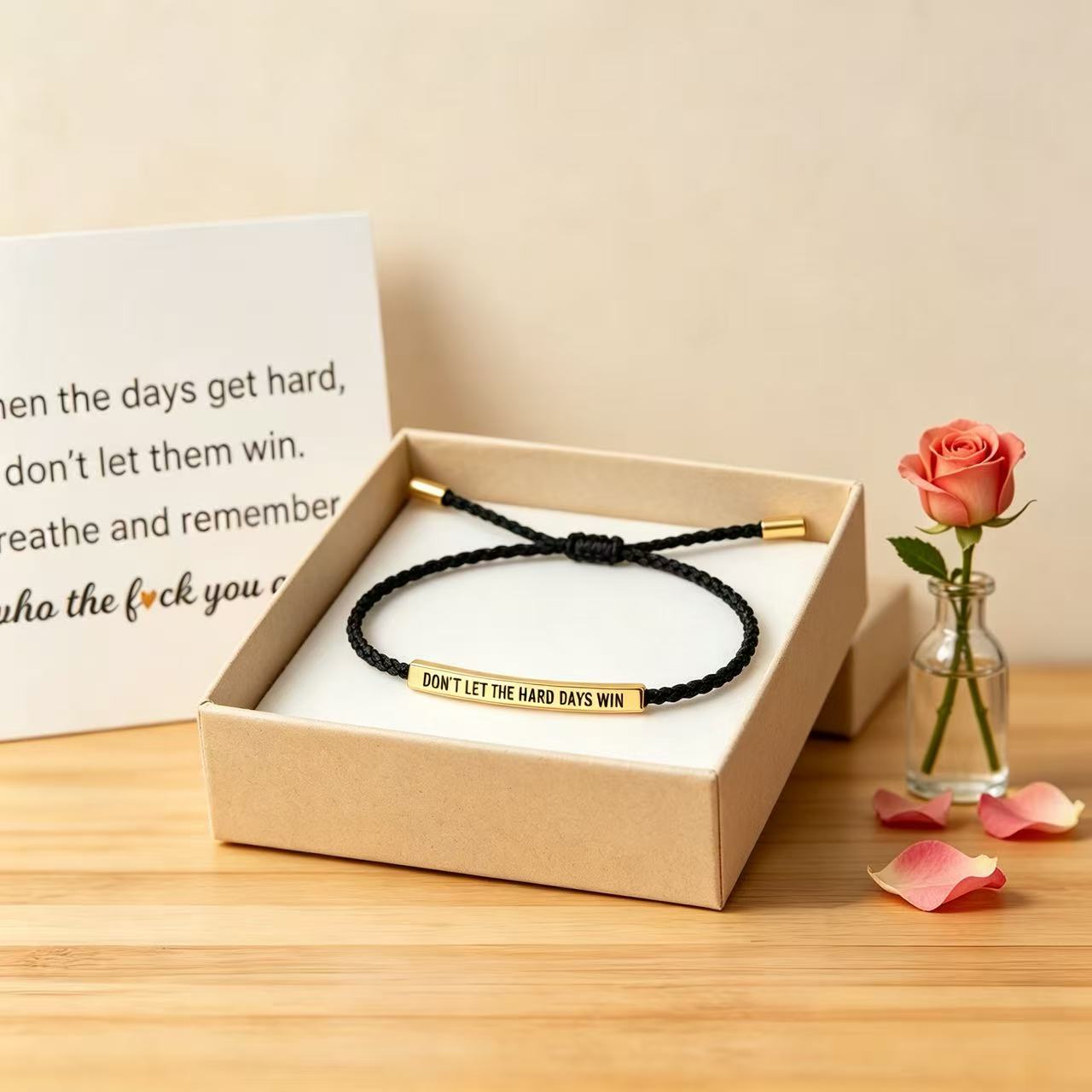 Adjustable Titanium Inspirational Wrap Bracelet Jewelry Gift for All Occasions