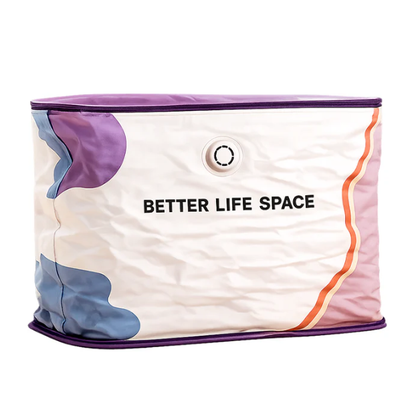 Save Up To 80% More Closet Space — No Vacuum Or Pump Required.Compress bulky bedding, blankets and seasonal clothing in seconds while keeping everything clean, dry and organized.