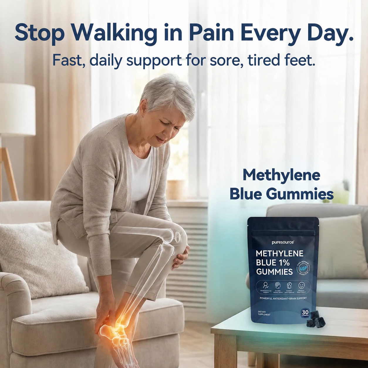 puresource® Methylene Blue Gummies.Support Arthritis.MS.Stroke.Neuropathy.Gout.Move Easier. Feel Lighter. Live Freer✅️Sugar-free💎-Save40%Today