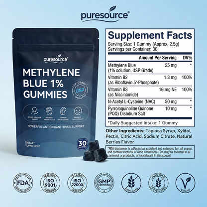 puresource® Methylene Blue Gummies.Support Arthritis.MS.Stroke.Neuropathy.Gout.Move Easier. Feel Lighter. Live Freer✅️Sugar-free💎-Save40%Today