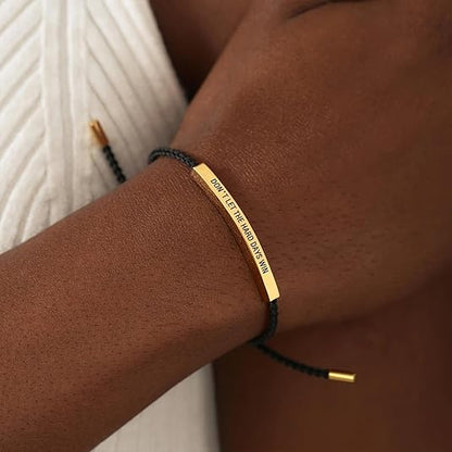 Adjustable Titanium Inspirational Wrap Bracelet Jewelry Gift for All Occasions