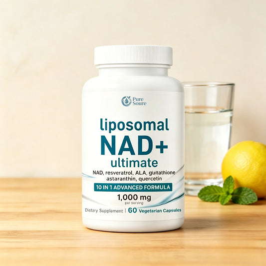 High-Potency Anti-Aging NAD+ | Liposomal 1000mg with Resveratrol for Energy, Brain & Cellular Health | 60 Veggie Capsules