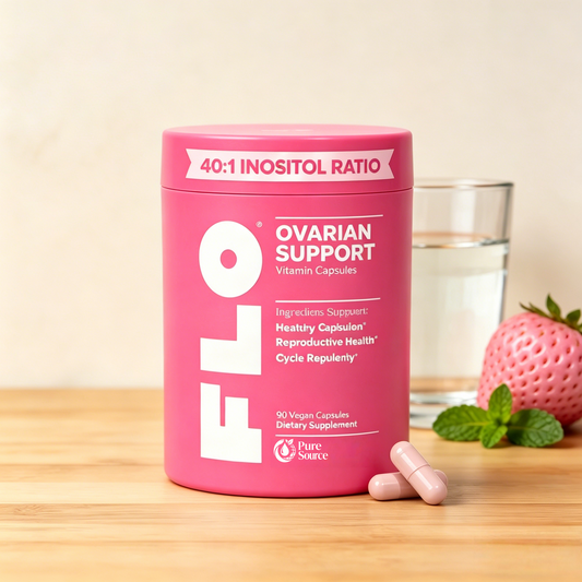 O Positiv FLO Ovarian Health Support - Hormone Balance for Women, Supplement with DIM, Myo & D-Chiro Inositol, Folic Acid - Supports Healthy Ovulation, Cycle Regularity - 30 Servings