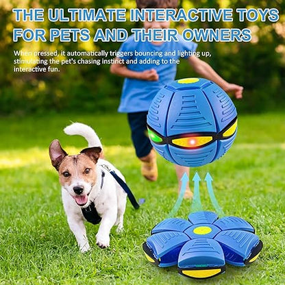 2-in-1 LED Light Up Magic Bouncing Flying Saucer Ball | Transformable Metaball Interactive Kids Play Toy