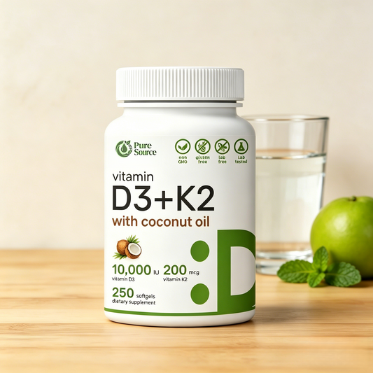 D3 & K2 MK-7 Synergy Complex | Supports Immune, Bone & Dental Health | 250 Easy-Swallow Softgels with Coconut Oil