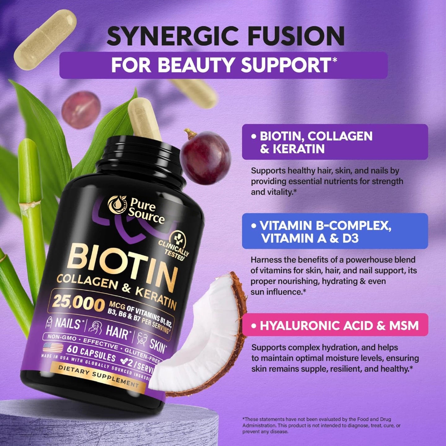 Biotin Vitamins with Collagen & Keratin
