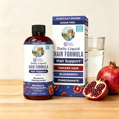 Daily Liquid Hair Formula - Hair Support - Thicker Hair for Women - Healthy Hair Habits - With SesZenBio - Biotin - Vitamin C - 16 fl oz