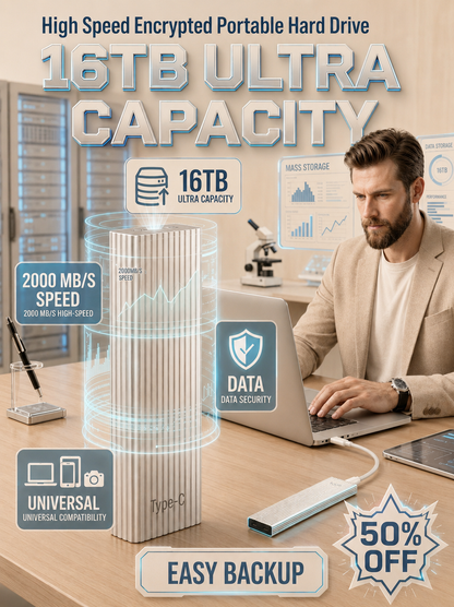 🏆Flash Sale⚡ 50K+ SOLD! Almost Gone-🔥16TB Large-Capacity Type-C Portable Mini SSD