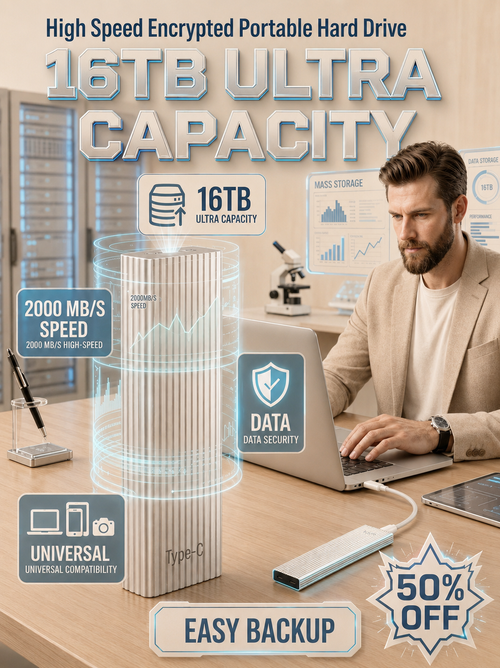 🏆Flash Sale⚡ 50K+ SOLD! Almost Gone-🔥16TB Large-Capacity Type-C Portable Mini SSD
