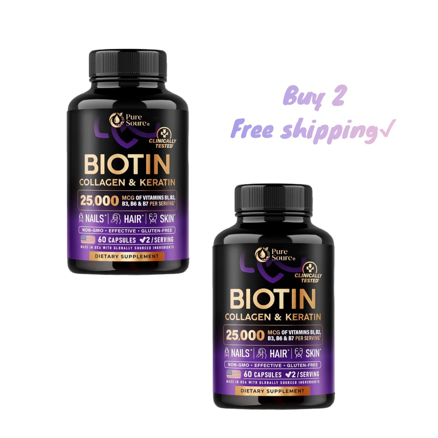 Biotin Vitamins with Collagen & Keratin