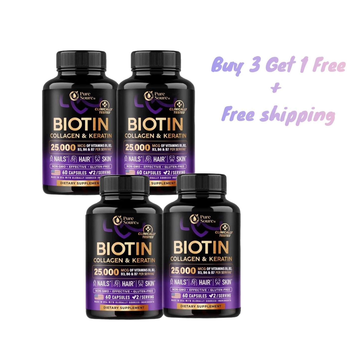 Biotin Vitamins with Collagen & Keratin