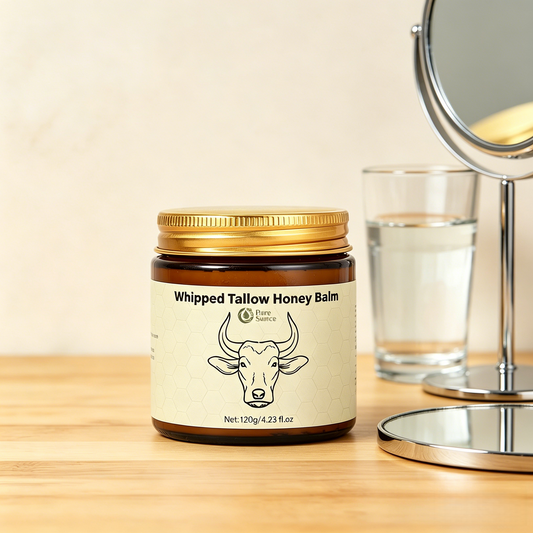 Lopeie Whipped Tallow Honey Balm | 4 oz Grass-Fed Moisturizer for Face & Body | Lavender Scented Hydrating Cream for Dry Skin