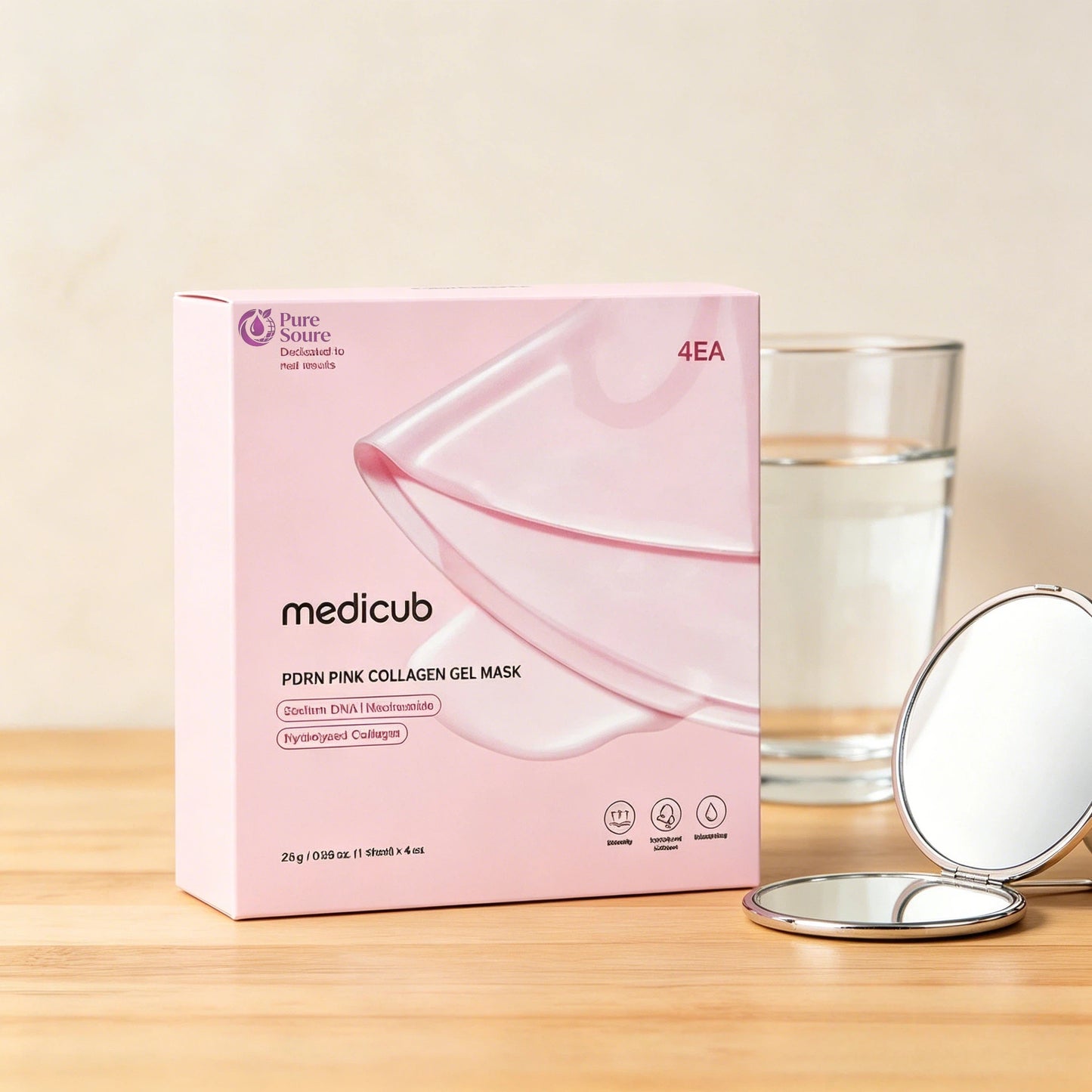 Jelly Gel Mask with Salmon PDRN Pink Collagen | Overnight Face Mask for Glass Glow Skin | Elasticity, Hydrating| 28g x 4ea