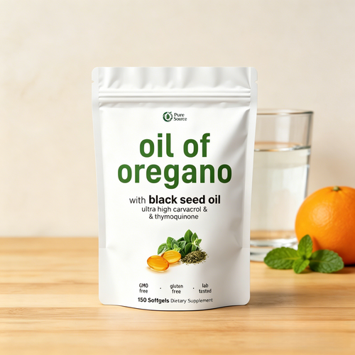 Oregano Oil with Black Seed Oil  Powerful Immune Support| Non-GMO, 3rd-Party Tested