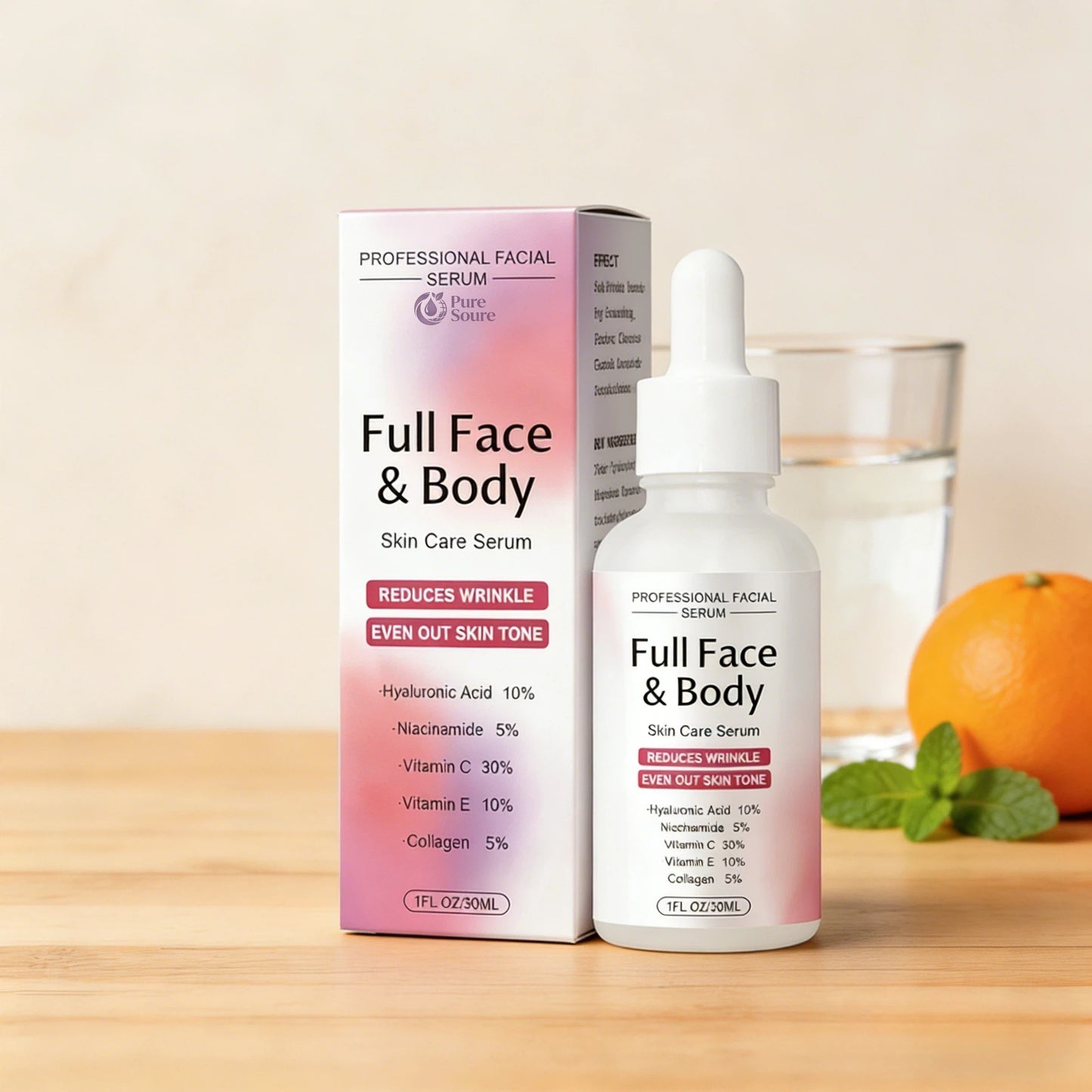 5-in-1 Anti-Aging Serum: Vitamin C Face & Body Serum to Hydrate, Firm & Reduce Wrinkles.