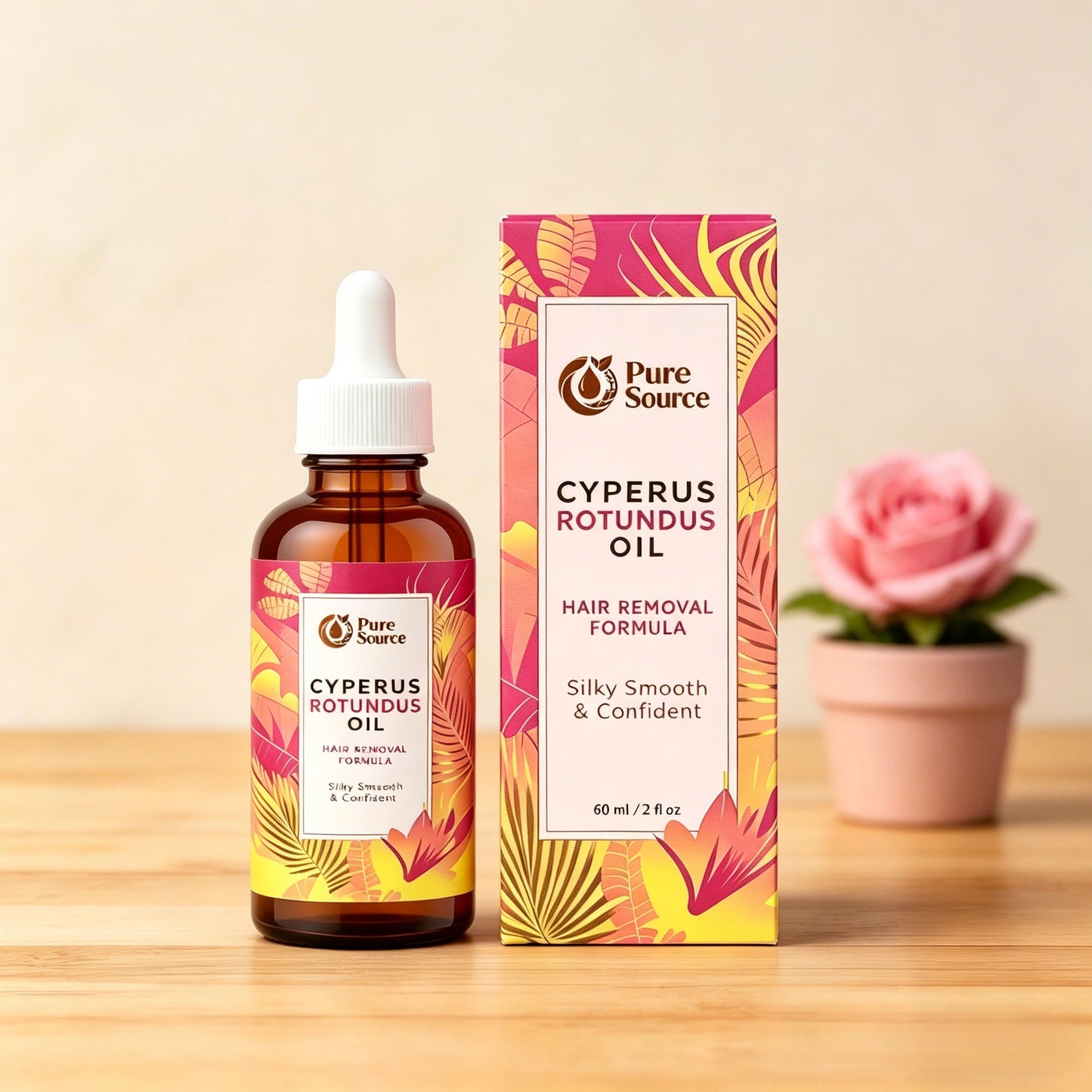 Cyperus Rotundus Oil - 60ml For Hair Removal, Moisturizing & Soothing Cyperus Oil ,  for All Skin Types