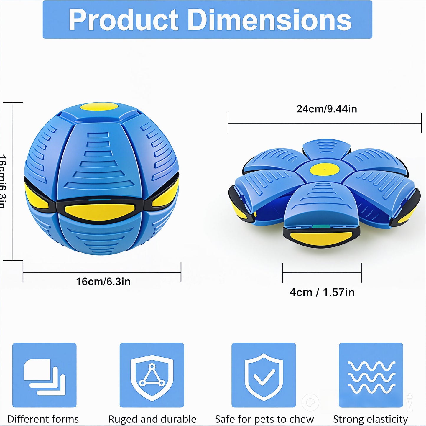 2-in-1 LED Light Up Magic Bouncing Flying Saucer Ball | Transformable Metaball Interactive Kids Play Toy