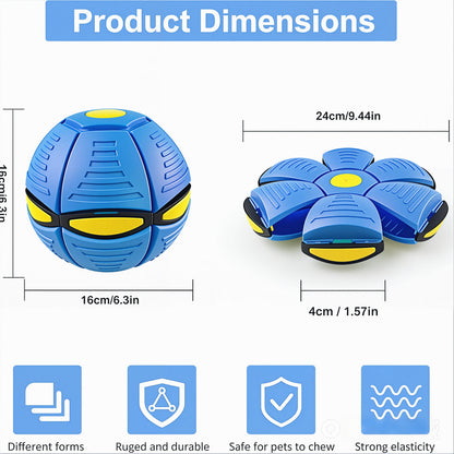 2-in-1 LED Light Up Magic Bouncing Flying Saucer Ball | Transformable Metaball Interactive Kids Play Toy