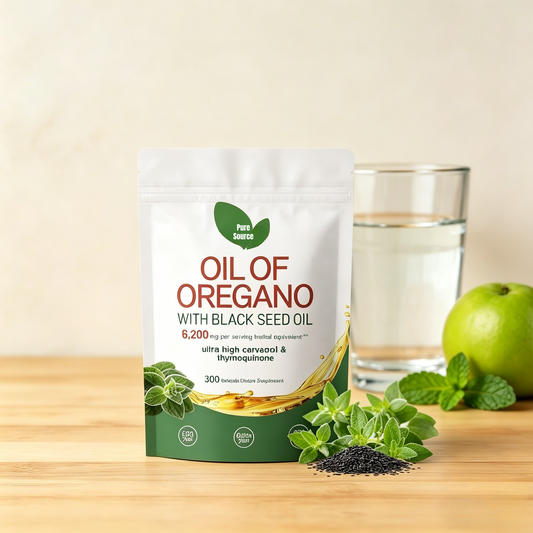 Oil of Oregano Capsules, Balanced Oil of Oregano with Black Seed Oil, Organic OreganoOil Softgels，Non-GMO