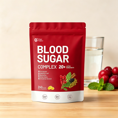Blood Sugar Complex Supplement ,with 20 Herbs and Vitamins with Cinnamon, Turmeric and More, Non-GMO, Gluten-Free