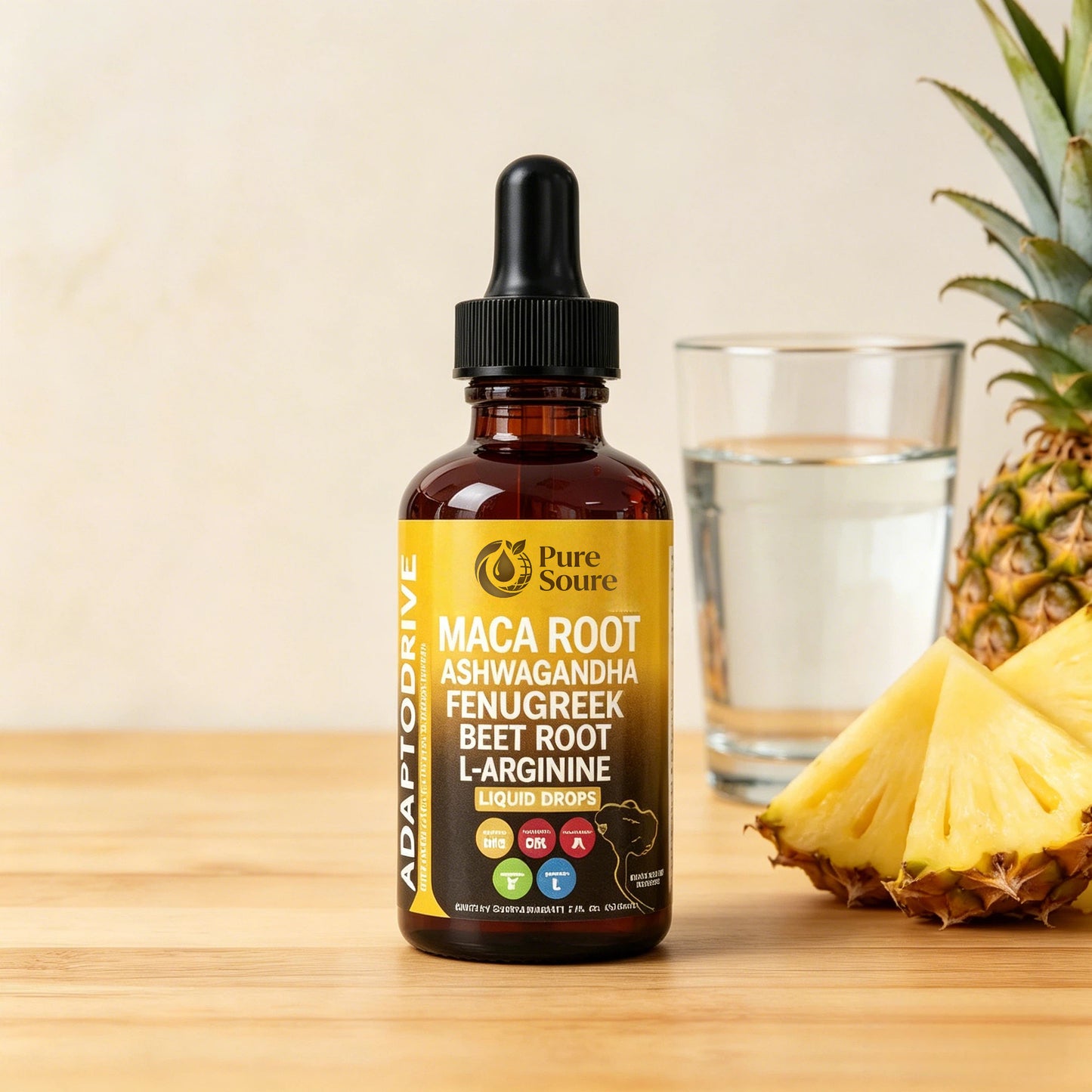 Organic Maca Root Liquid Drops Liquid Multivitamin for Women & Men Adapto Drive