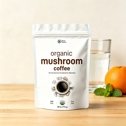 Organic Instant 10 in 1 Mushroom Coffee Powder, 14 Ounce (158 Servings) | Premium Arabica Coffee with Lion’s Mane, Chaga, Reishi & More