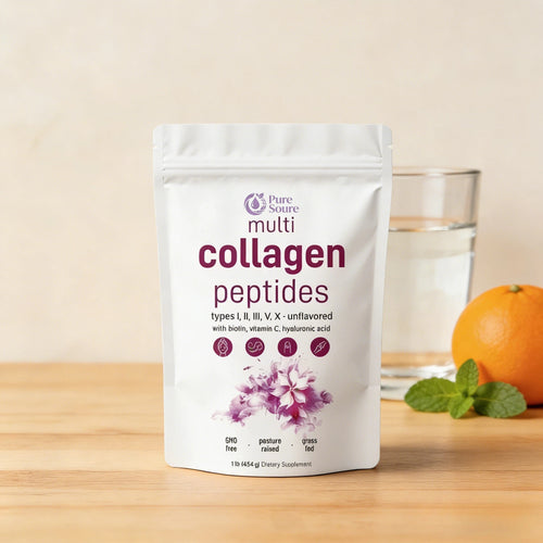 Ingredients Multi Collagen Peptides Powder - Hydrolyzed Protein Peptides With Hyaluronic Acid, Biotin & Vitamin C Unflavored
