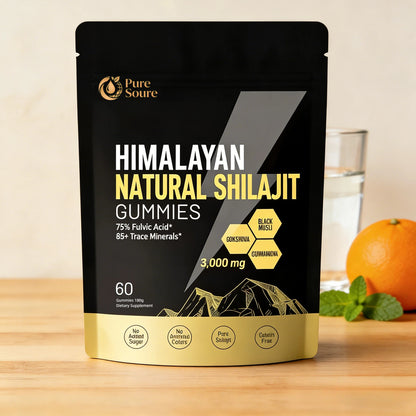 Himalayan Shilajit Gummies | With Ashwagandha, Gokshura & other herbs | No addedsugar，60 Gummies