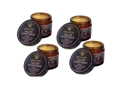 Organic Grass-Fed Beef Tallow Balm with Raw Honey - Moisturizing Cream for Soft, Smooth Skin - Handmade All-Natural Moisturizer 57g.